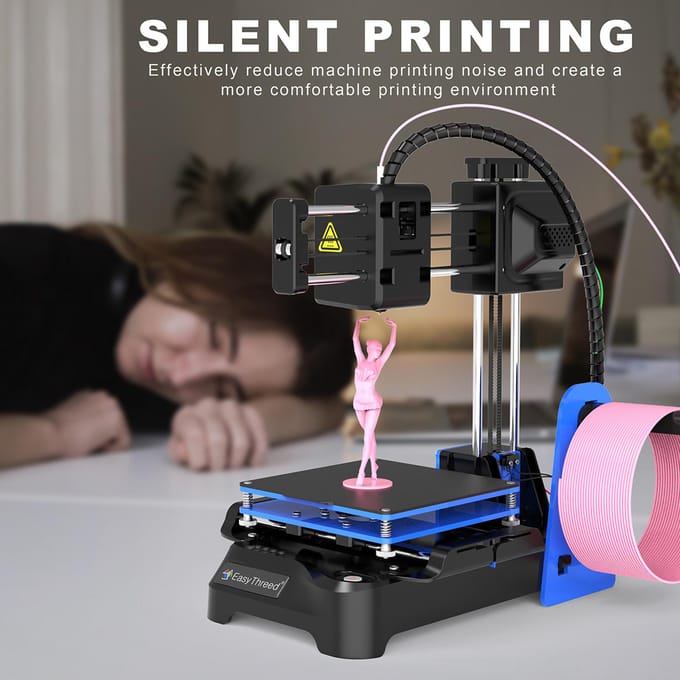 EasyThreed Drukmachine voor Kinderen Mini Desktop 100x100x100mm Printformaat Geen Verwarmd Bed Eén-Toets B-EU zwart