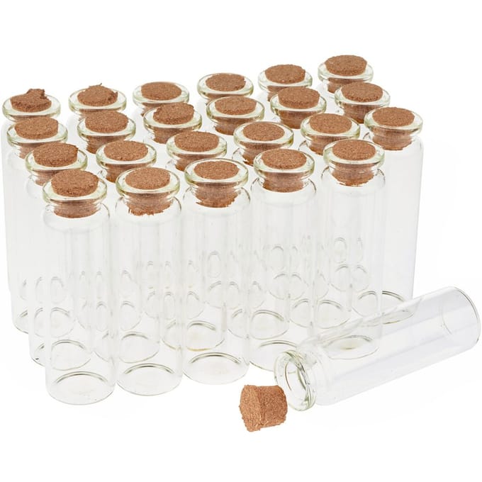VBS Glazen buisjes met kurken "7 cm", 24 stuks