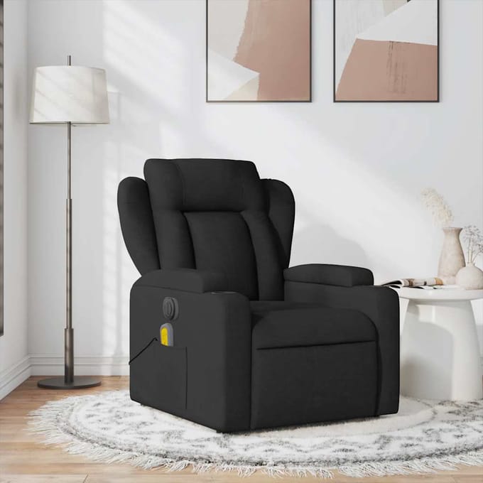 vidaXL - Massagestoel - verstelbaar - stof - zwart