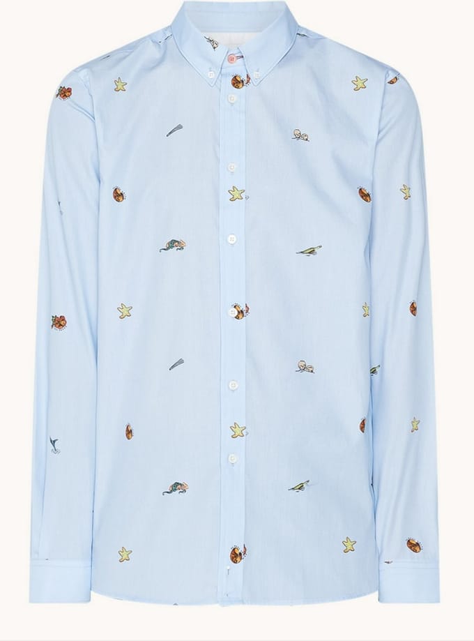 PS Paul Smith Regular fit overhemd met print - Blauw - Maat S