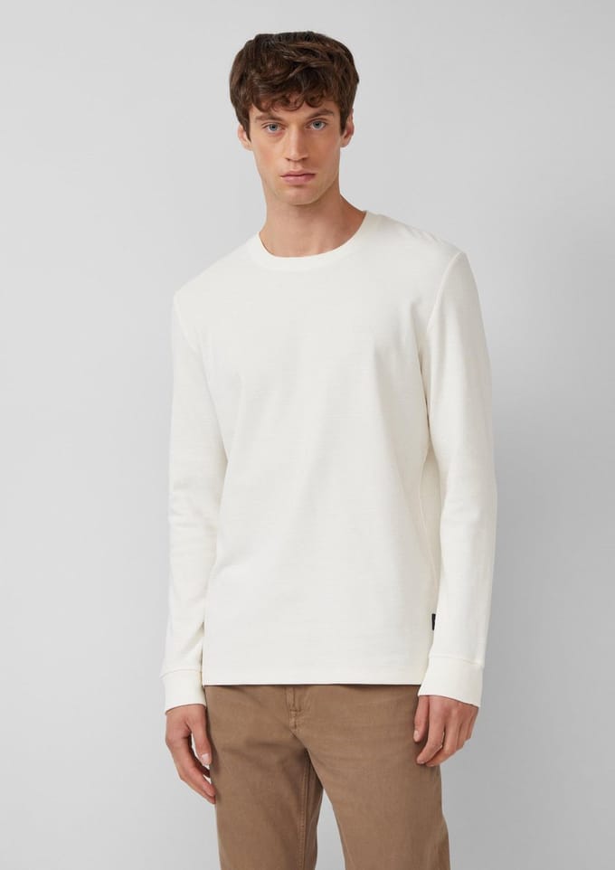 s.Oliver - male - T-shirt met logodetails en gestructureerde stof