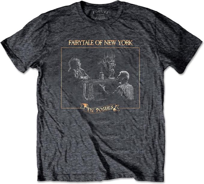 The Pogues Heren Tshirt -S- Fairytale Piano Grijs
