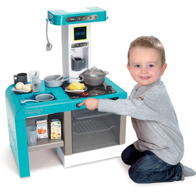 Smoby Speelkeuken Met Licht En Geluid + 22 Accessoires Blauw/Wit