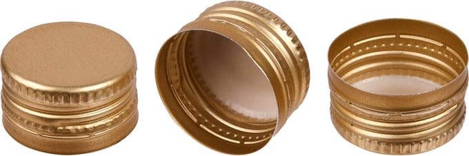PP caps. 28 x 18 gedraaid goud 100 st.