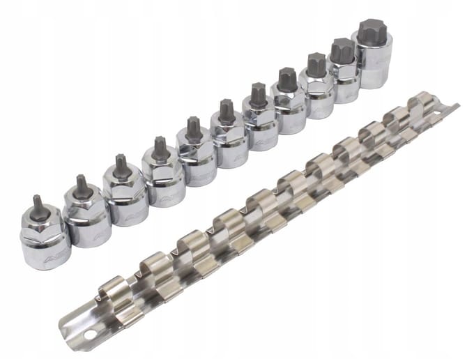 ASTA A-11SBL Serie - Torx Dopsleutelset - Niskoprofilowe - 3/8 Inch - Metaalschroeven