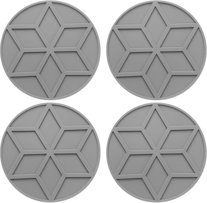 Siliconen onderzetters - hittebestendig - set van 4 - 10 cm