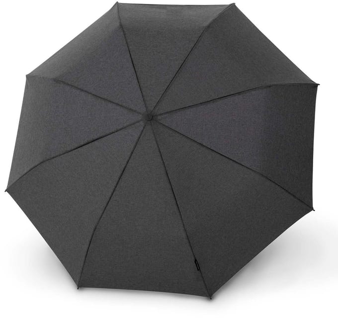 Knirps paraplu C.041 Chrome Matt Manual Melange Black zwart