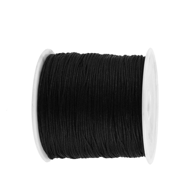 100M x 0.8mm Nylon Chinese Knoop Koord Rattail Macrame Shamballa Draad String Zwart black