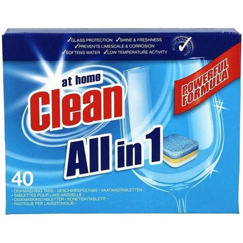 At Home - Clean - Vaatwastabletten - All-in-1 - Voorkomt Kalkaanslag - 40 Tabletten