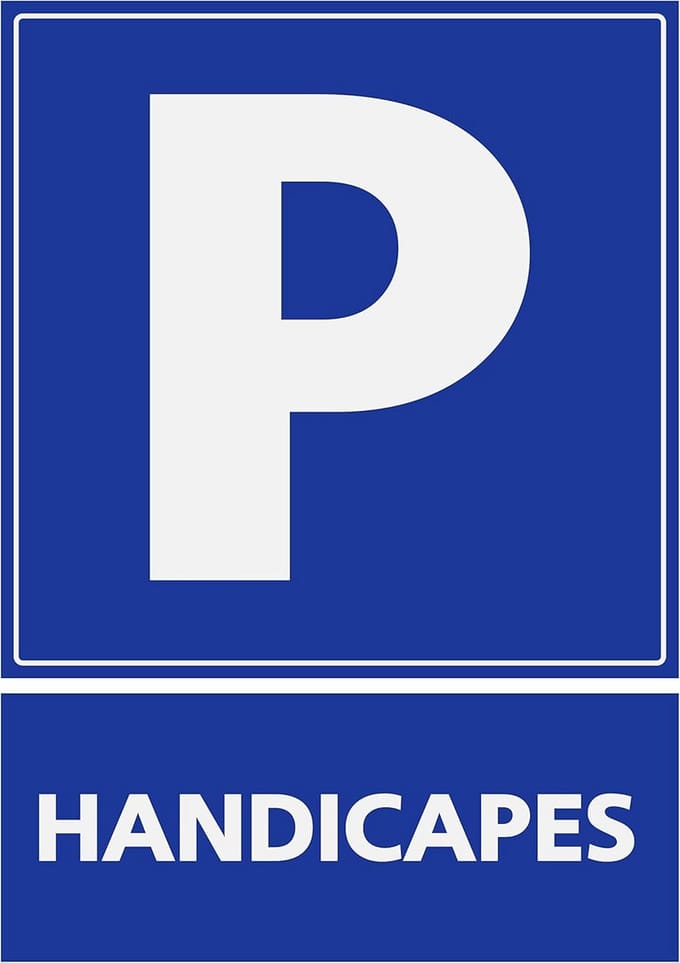 Parkeerbord Invaliden en Mindervaliden - PVC - 12x16 cm - 5mm Dik