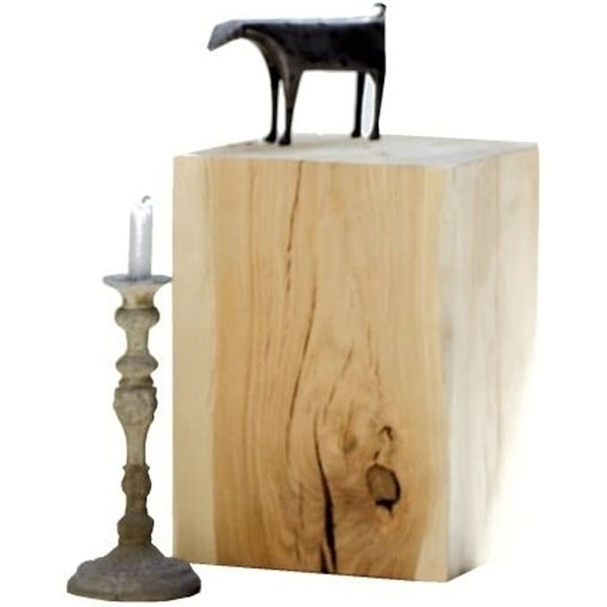 Jan Kurtz - Block Kruk hoekig - 45 x 46 x 45 cm - Eiken - bruin