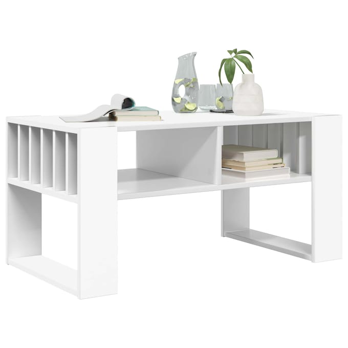 vidaXL - Salontafel - Wit - 92 - x - 49,5 - x - 45 - cm - Bewerkt - hout
