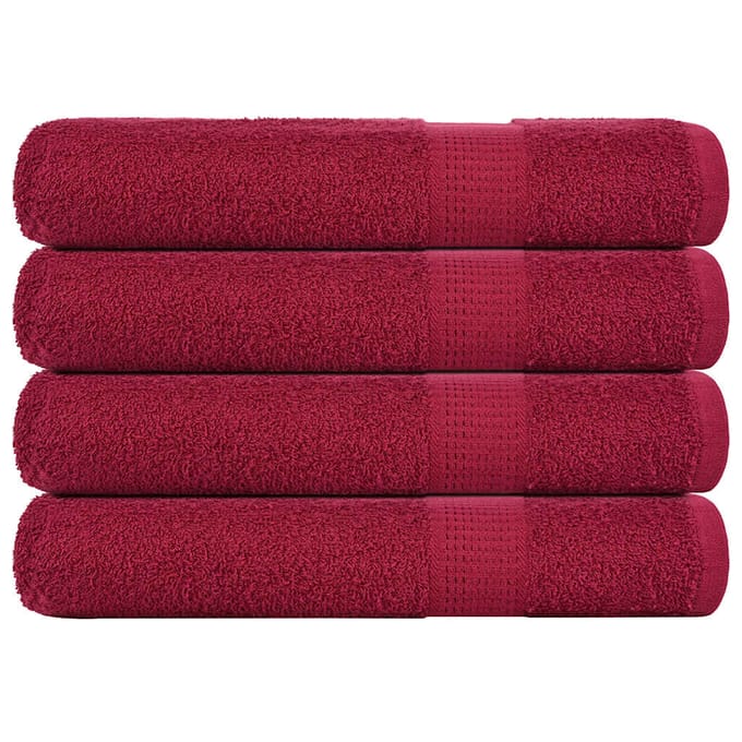 vidaXL - Handdoeken - FROGN - 4 - st - 100x200 - cm - 360 - g/m² - bordeaux
