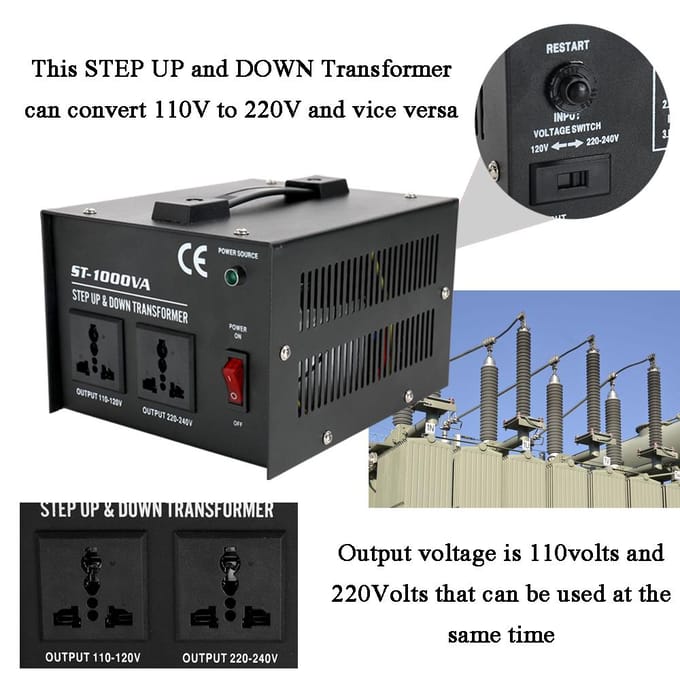Intelligente Efficiënte Step Up Down Transformator ST-1000W Huishoudelijk Elektrisch Apparaat Spanning UK Plug