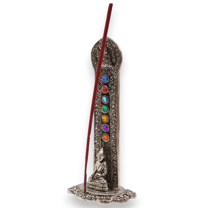 Ancient Wisdom -7 Chakra Toren Boeddha Wierookhouder 16x6x7cm