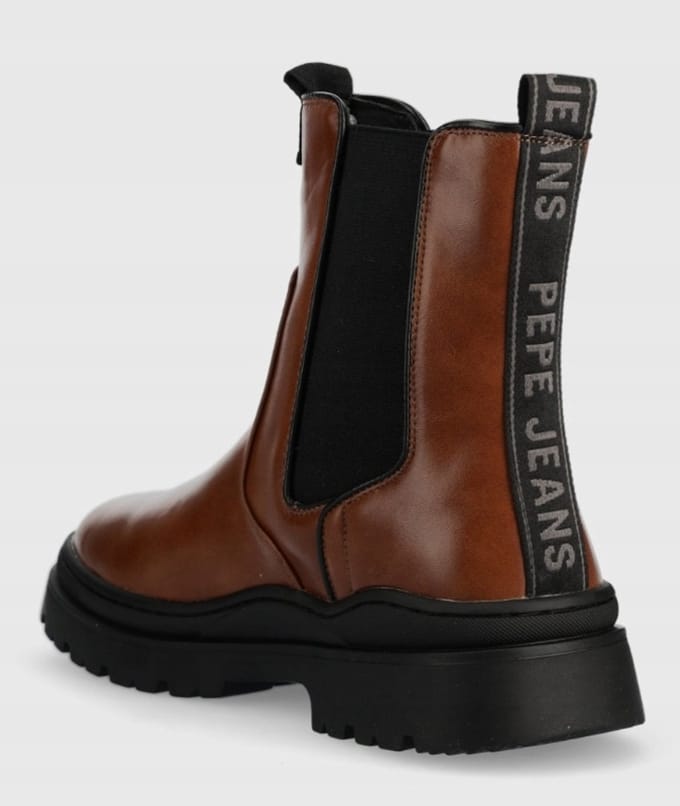 Pepe Jeans - Mannelijke Bruine Chelsea Boots - Instap Sluiting - Maat 42