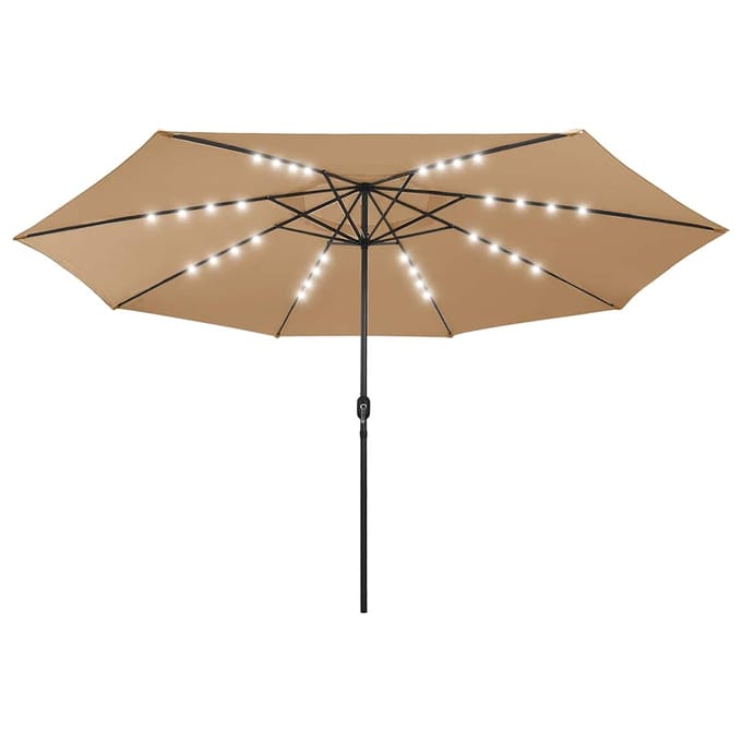 vidaXL - Parasol - met - LED-verlichting - 400 - cm - taupe