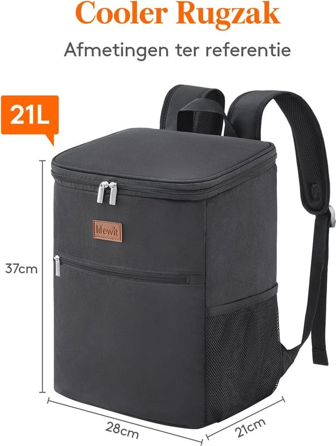 Allecto plus - Koelrugzak met 24 Liter Capaciteit en Harde Voering voor Picknicks en Festivals.