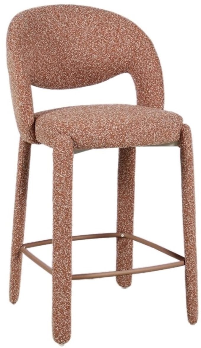 Bronx71® Barkruk June bouclé terracotta 70 cm - barstoel