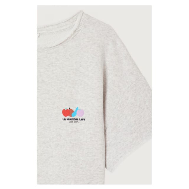 American Vintage Atubay T-shirts Lichtgrijs Atu02ae26