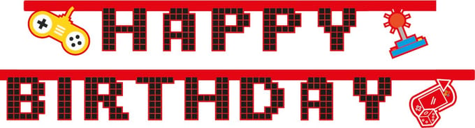 Vegaoo - Gaming Party kartonnen slinger 2 m
