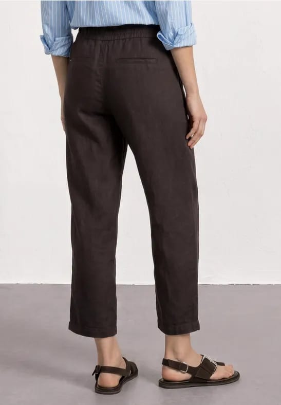 7/8 Wide Legs broek in een Loose Fit van linnen