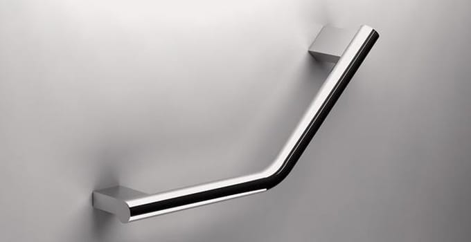 Design badgreep Lux gebogen chroom