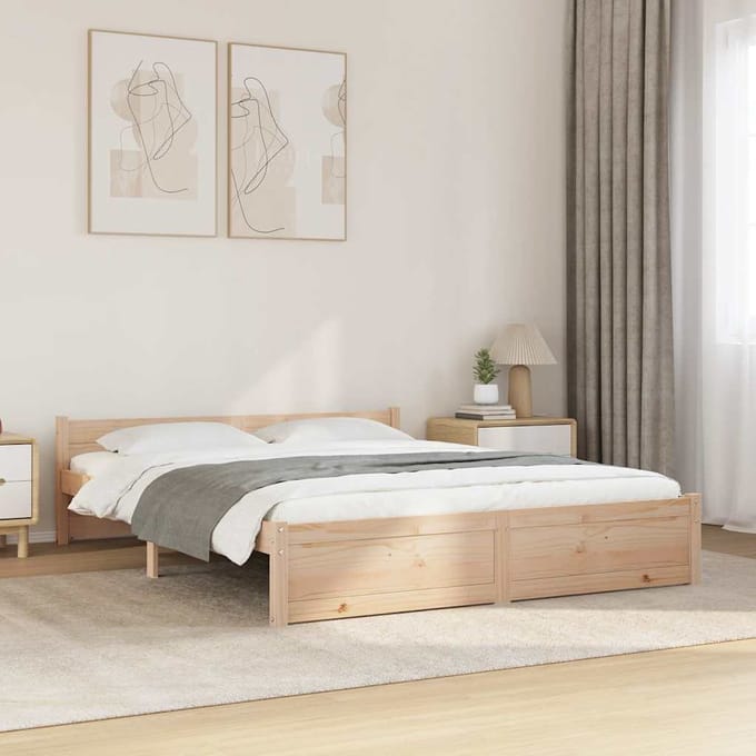 vidaXL - Bedframe - massief - hout - 150x200 - cm