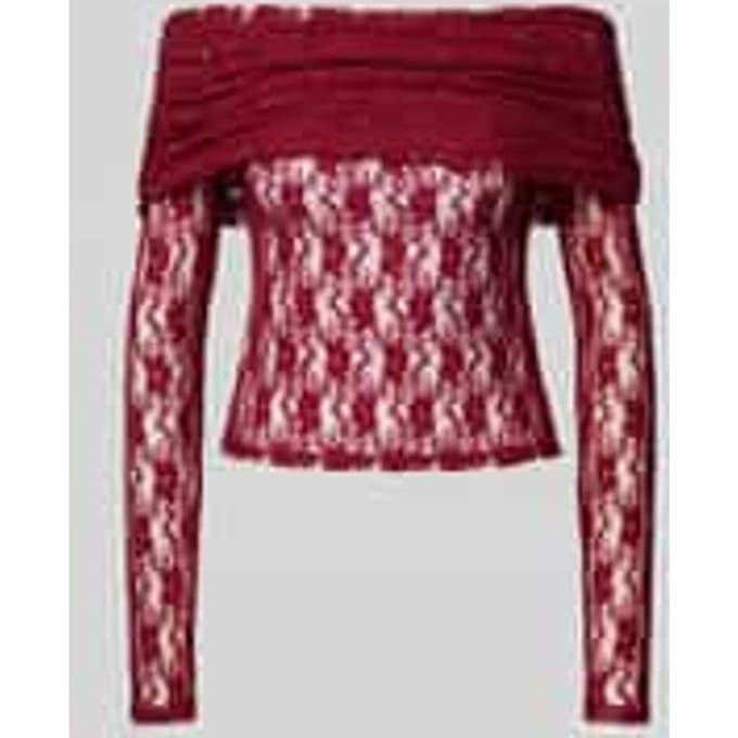 Shirt met lange mouwen in semi-transparant design