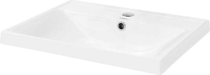 Vierkante wastafel met overloop 51x41,5x15,5 cm wit keramiek LuxeBath