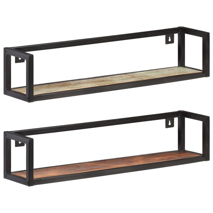 vidaXL - Wandschappen - 2 - st - 80 - cm - massief - gerecycled - hout
