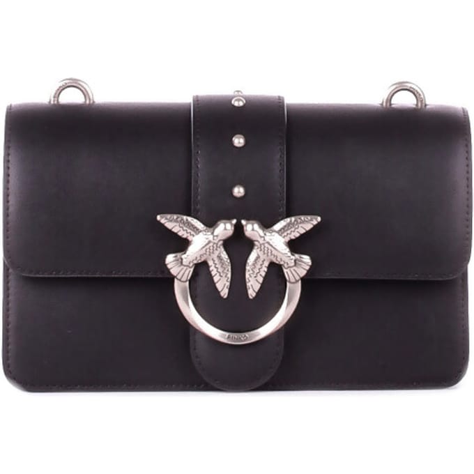 PINKO schoudertas Love One Mini ST. CL. Nero - Old Silver zwart