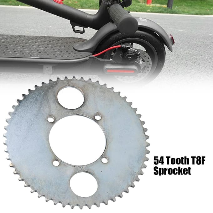 54 Tands Ketting T8F 4 Gaten Tandwielplaat Sterke Taaiheid Elektrische Scooter Tandwiel white