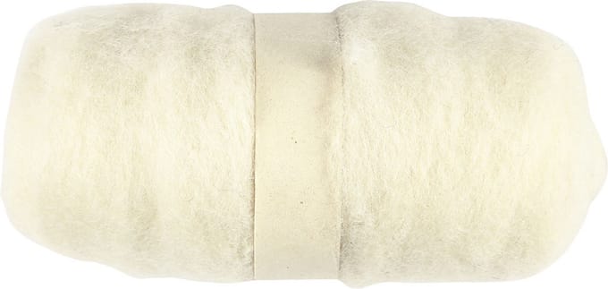 Gekaarde Wol, wit, 100 gr/ 1 bol