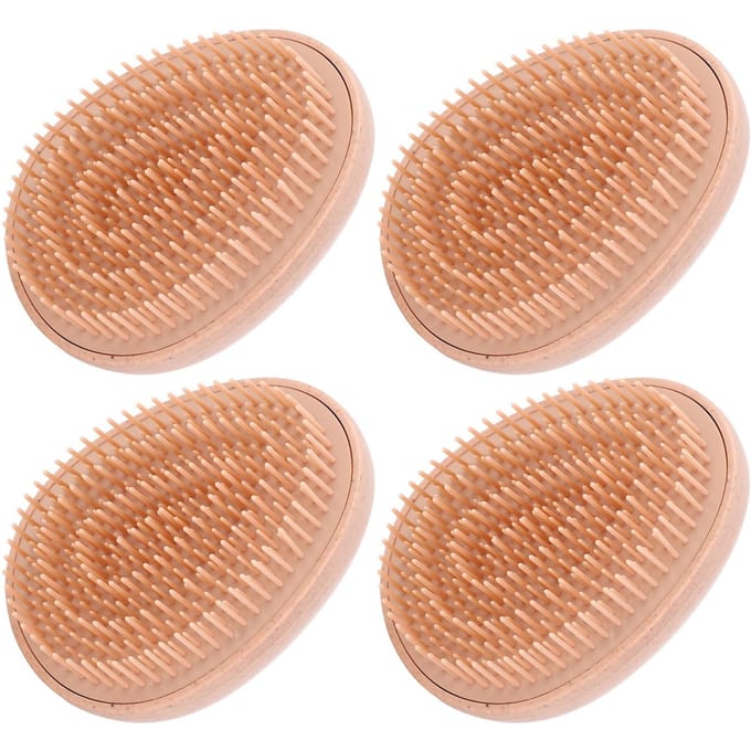 4 stuks Tarwestro Haarborstel Eivorm Ontwarborstel Draagbare Stylingkam Haarborstel voor Alles beige