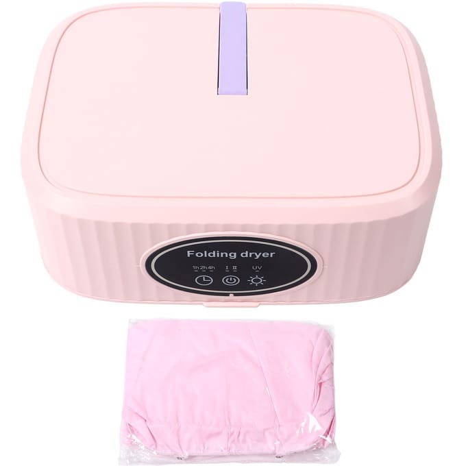 Opvouwbare Mini Elektrische Wasdroger met Droogzak Timerfunctie Stil Draagbare Kledingdroger roze