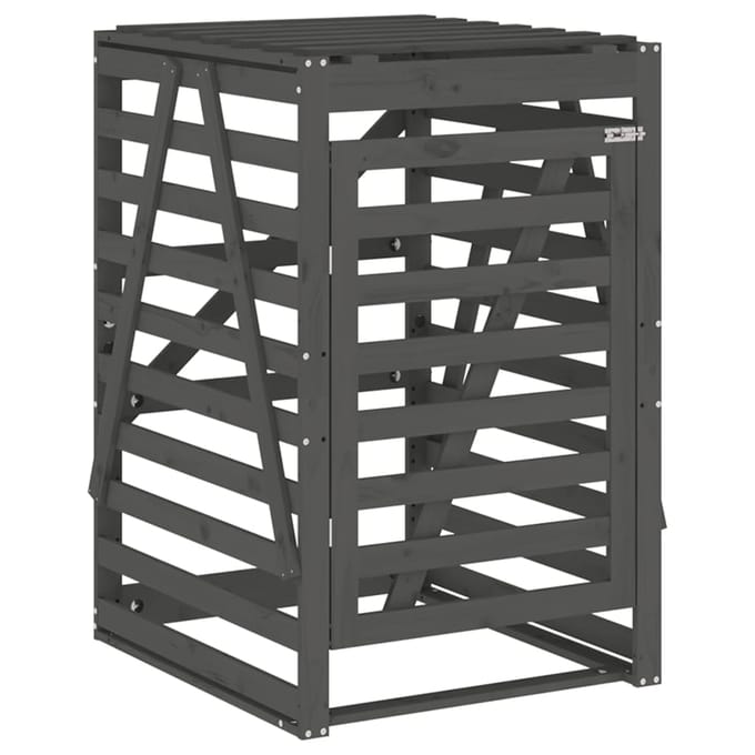 vidaXL - Containerberging - 84x90x128,5 - cm - massief - grenenhout - grijs