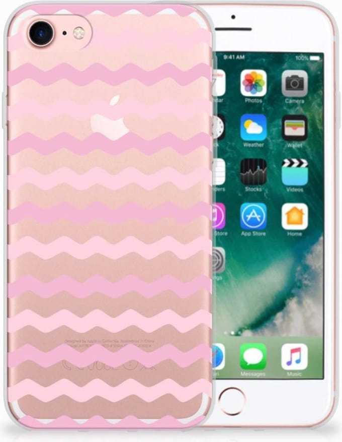 iPhone SE 2022 | SE 2020 | 8 | 7 TPU bumper Waves Roze