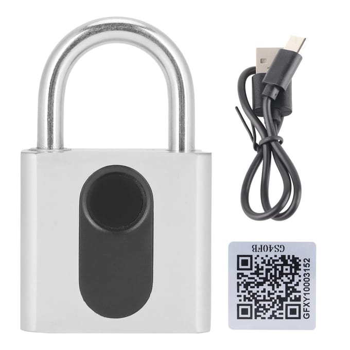Cadenas Bluetooth Intelligent à Empreinte Digitale et Application Téléphonique, Ensemble de Verrouillage pour Dortoir, Entrepôt white