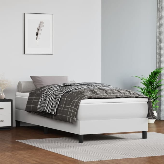 vidaXL - Pocketveringmatras - medium - 120x190x20 - cm - kunstleer - wit