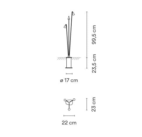 Vibia - Brisa Outdoor Vloerlamp - bruin - drievlammig