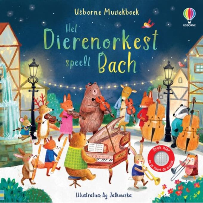 Het dierenorkest speelt Bach - geluidenboek 10 mnd+