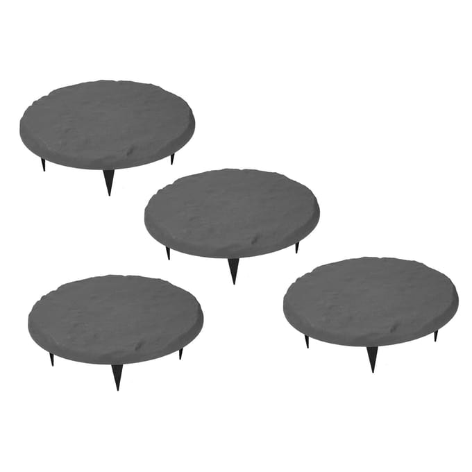Decoratieve polypropyleenhars stapstenen voor buiten met grondpalen voor gazon beige