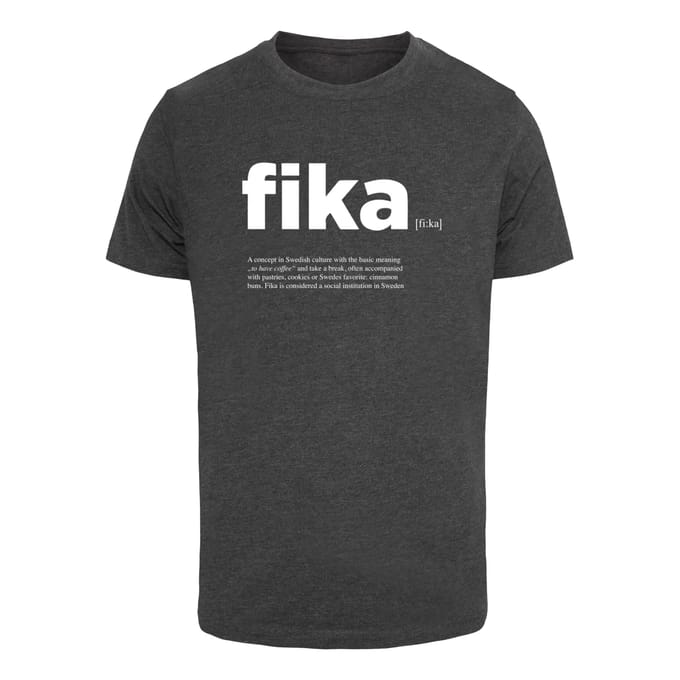 Mister Tee - Fika Definition Round Neck Heren Tshirt - 3XL - Grijs