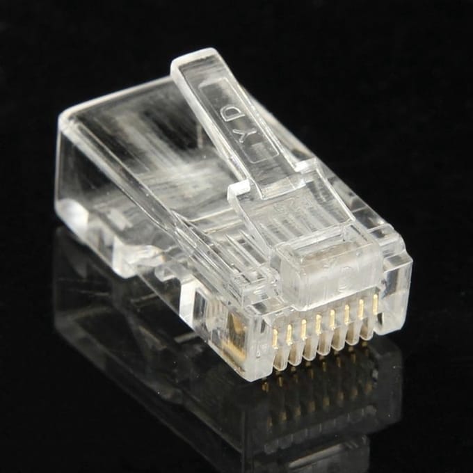 100 STKS RJ45-connector Modulaire stekker, goud: 3u