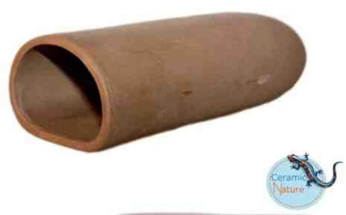 Ceramicnature Leghol Rond - Aquarium - Ornament - 14.5x6.5x4.7 cm Bruin L