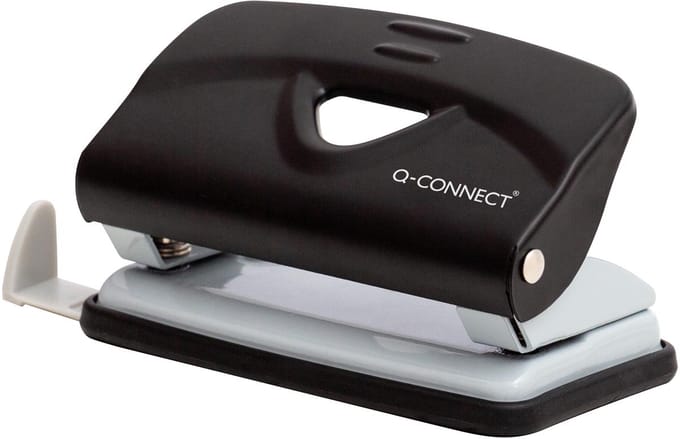 Q-CONNECT Light Duty perforator, metaal, 10 blad, zwart