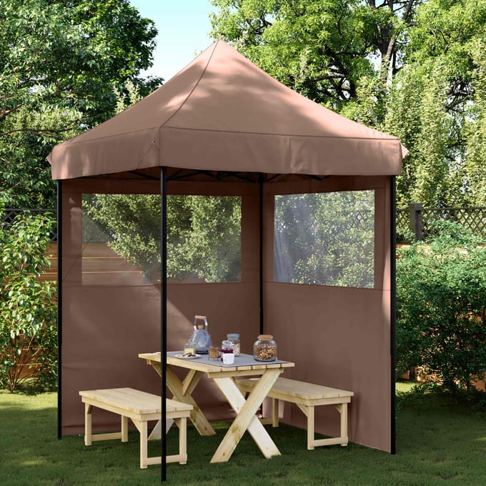 vidaXL - Partytent - 200 - x - 200 - x - 306 - cm - Bruin - Oxford - Stof