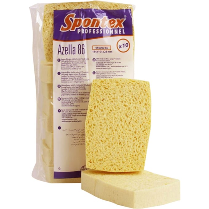 Spons Spontex Azella 86 viscose glazenwassersspons 144x101x28mm 10 stuks