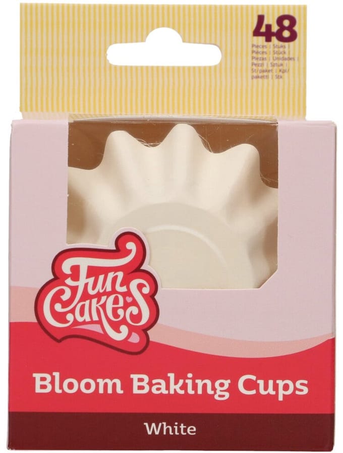 FunCakes Bloom Baking Cups - Duurzaam Gecoat Karton - Wit - pk/48
